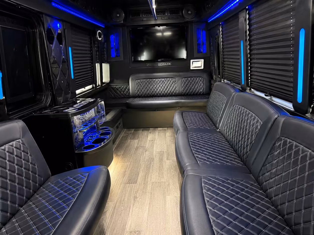 25 passenger party bus interior