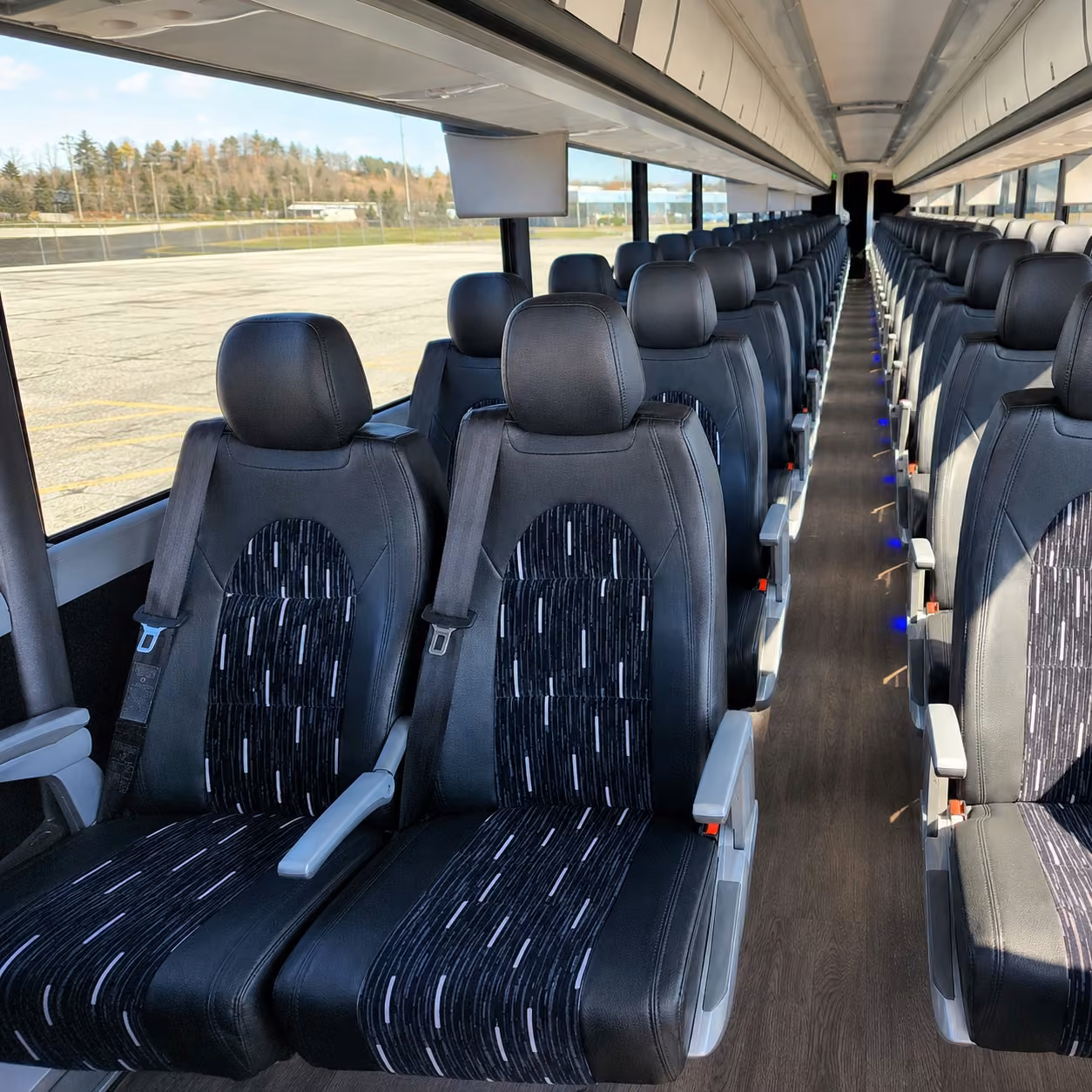 40 56 passenger charter bus inside